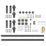 Sliding Door Hardware Kit 200 cm Steel Black 4009745