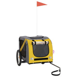 ZNTS Pet Bike Trailer Yellow and Grey Oxford Fabric and Iron 93882
