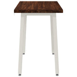 90 x 55 x 75 cm Solid Acacia Wood Dark Brown and White 937573