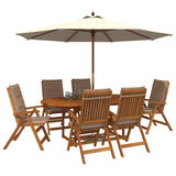 7-Piece Garden Dining Set Natural Solid Acacia Wood 3434490
