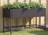 Garden Planters with Shelf 2 pcs Black 90x40x75 cm Poly Rattan 3210507