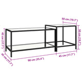 Tea Tables 2 pcs Tempered Glass Transparent 331613