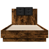 Bed Frame Smoked Oak Engineered wood, Plywood Single Bed Frame 3210028