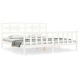 Bed Frame without Mattress White Super King Size Solid Wood Pine 3192572