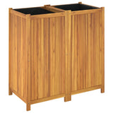 Garden Planter with Liner 100x50x100 cm Solid Wood Acacia 366448