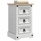 Bedside Table Corona White 35 x 32.5 x 58 cm Solid Pine Wood 42021184