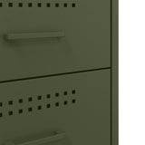 Bedside Cabinets 2 pcs Olive Green 36x39x68 cm Steel 843087