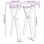 ZNTS Dining Table Y-Frame 50x50x75.5 cm Solid Wood Pine and Steel 3282779