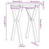 ZNTS Dining Table Y-Frame 50x50x75.5 cm Solid Wood Pine and Steel 3282779