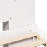 Bookcase Bed without Mattress White 150x200 cm King Size Solid Wood Pine 3321855