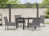 Garden Dining Set 5 pcs Grey Powder-Coated Steel 3379227