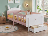 Wooden bed, Rabbit-Shaped Bed Frame, 3ft single bed 90190cm, Storage bed, Sturdy bed slats,With a N604P499973P
