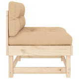Middle Sofa with Cushions Solid Wood Pine 825429
