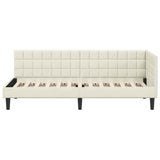 Corner Bed Frame with Headboard Cream 80 x 200 cm Velvet 42016415