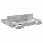 Storage Bed Frame Concrete grey 160 x 200 cm Engineered wood 3335280