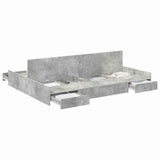 Storage Bed Frame Concrete grey 150 x 200 cm Engineered wood 3335288