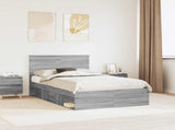 Bed Frame Grey Sonoma 120 x 200 cm Solid Pine Wood 3411033