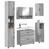 Bathroom Furniture Set with Drawer with Shelf 5 pcs Grey Sonoma 3393069