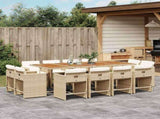 13 Piece Garden Dining Set with Cushions Beige Poly Rattan 3211228