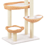 Cat Tree with Sisal Scratching Post Natural Willow Wood 170729