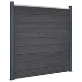 Fence Panel Set Grey 353x186 cm WPC 3211831