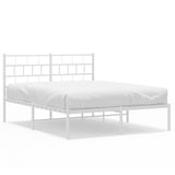 Metal Bed Frame without Mattress with Headboard White 140x190cm 355708