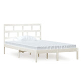 3101214 Bed Frame without Mattress White Solid Wood 120x200 cm