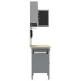Work Cabinet Set with Drawer with Shelf 10 pcs Black and Grey 3321518