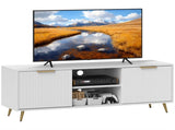 Modern TV Stand Cabinet for TVs up to 55", TV Unit with 2 Open Shelves and 2 Cabinets, Entertainment T3398P343173