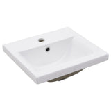 Bathroom Washbasin Frame with Built-in Basin Black Iron 3101388