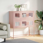 ZNTS Sideboard Pink 100.5x39x107 cm Cold-rolled Steel 853423