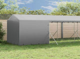Outdoor Dog Kennel with Roof Silver 2x14x2.5 m Galvanised Steel 3190493
