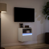 ZNTS TV Wall Cabinet with LED Lights White 41x31x45 cm 852313