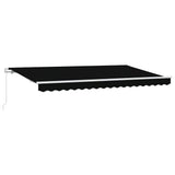 Retractable Awning Black 400 x 200 cm Polyester and Aluminium 3329855