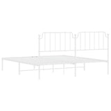 Metal Bed Frame without Mattress with Headboard White 183x213cm 373941