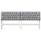 Upholstered Headboard Light Grey 200 cm Solid Pine Wood 879323