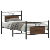 Bed Frame without Mattress Brown Oak 75x190 cm Small Single Engineered Wood 4106849