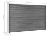 Fence Panel Set WPC 872x146 cm Grey 3070458
