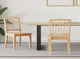 Dining Chairs 2 pcs Natural 50 x 52.5 x 91 cm Solid Rubber Wood 42020450