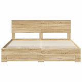 Bed Frame with Drawer Sonoma Oak 180 x 200 cm Engineered Wood 3410863