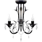 Art Nouveau Style Black Chandelier Crystal Beads 3xE14 Bulbs 241385