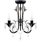 Art Nouveau Style Black Chandelier Crystal Beads 3xE14 Bulbs 241385