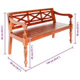 Batavia Bench 123 cm Solid Mahogany Wood Dark Brown 337079