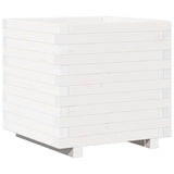Garden Planter White 50x50x49.5 cm Solid Wood Pine 847354