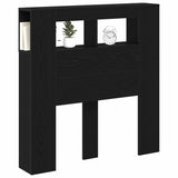 LED Headboard Black Oak 100 x 18.5 x 103.5 cm Engineered Wood 863113