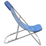 Folding Beach Chairs 2 pcs Blue Textilene&Powder-coated Steel 360187
