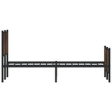 Metal Bed Frame without Mattress Brown Oak 140x200 cm 3301370