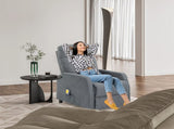 Fabric With 6-Point Massage Heating Function Recliner Light Gray 82079157