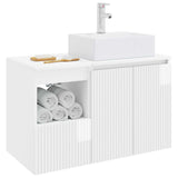 Bathroom Furniture Set 2 pcs High Gloss White Engineered Wood 3404058