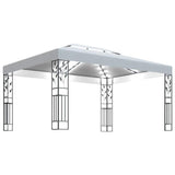 Gazebo with Double Roof&LED String Lights 3x4 m White 3070298